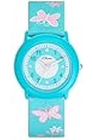 QS by s.Oliver Reloj de Pulsera para niñas Reloj de Cuarzo analógico, con Correa Textil, Azul, 3 Bar Resistente al Agua, Viene en Caja de Regalo, 2036749