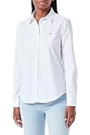 GANT Slim Stretch Oxford Shirt Camisa de Vestir, White, 40 para Mujer