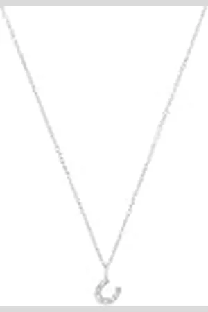 QS by s.Oliver Collar con colgante de ley 925 collar de niña, con zirconia cúbica sintética, 37+3 cm, , herradura, Viene en caja de regalo de joyería