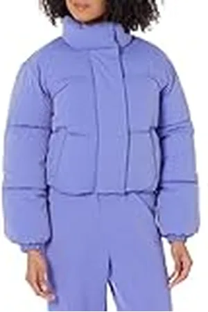 Amazon Chaqueta Acolchada y Recortada con Cremallera Completa (Acolchado Mate o Forro Polar) Mujer, , 5XL Grande