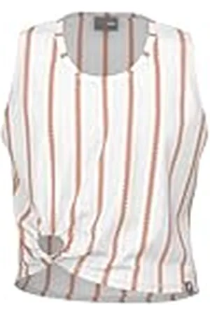 Head Move Campfire - Camiseta sin Mangas para Mujer, Color Naranja y Blanco