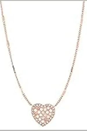 Fossil Collar Para Mujer Vintage Glitz, Longitud Total: 40.6 Cm + 5.1 Cm Extensión Cadena / Colgante: 11mm X 12mm Rose Gold Collar De Acero Inoxidable, JF03164791