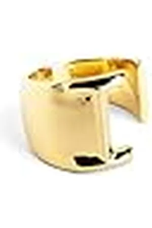 SINGULARU Anillo Personalizado Letter Signet. Macizo Ajustable. Latón con Acabado Baño de de 18 Kt. Talla Unica. Joyas para Mujer. Letra I