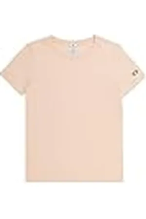 Champion Legacy Icons W-Small Script Logo S/S Crewneck Camiseta, Rosa melocotón, XXL para Mujer