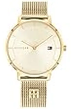 Tommy Hilfiger Reloj Analógico de Cuarzo para Mujer con Correa de Malla de Acero Inoxidable de Color Dorado - 1782286