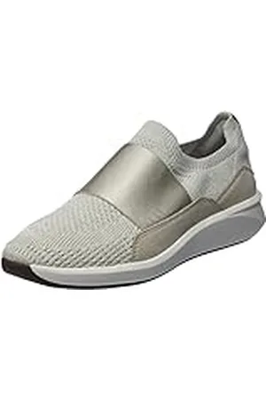 Clarks Un Rio Knit, Mocasines, para Mujer, Blanco (White Knit), 41 EU