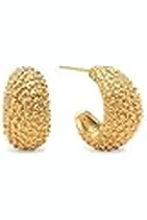 SINGULARU Pendientes Aro Antique. Acero con Acabado Baño de de 18 Kt Estilo Vintage y Cierre Silicona. Joyas para Mujer