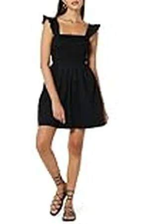 THE DROP Kari Ruffled-Shoulder Smocked Mini Dress Vestidos, , S