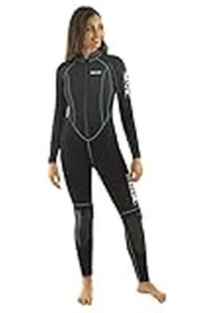 SEAC Carezza Lady, Traje de Neopreno Largo de una Pieza en Neopreno de Doble Forro de 2 mm, con Cremallera Frontal y Protectores de PU en Las Rodillas