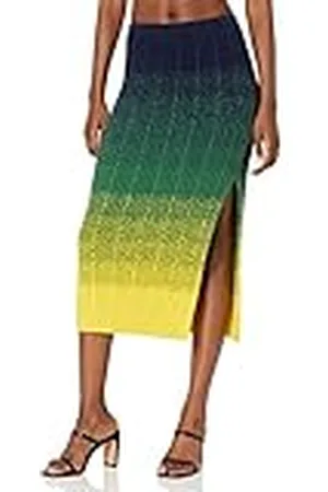 THE DROP Lola Falda Midi Ombre para Mujer, Azul Marino Ombre, L