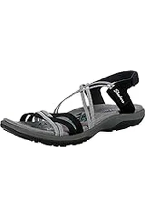Skechers Reggae Slim Takes Two, Sandalias Mujer, Black, 38 EU
