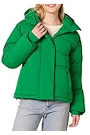 Amazon Chaqueta Acolchada Corta con Capucha y Cintura Ajustada (Disponible en Talla Grande) Mujer, , 5XL Grande
