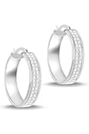 Amazon Sterling Silver Rhodium Plated Stardust Creole Hoop Earrings