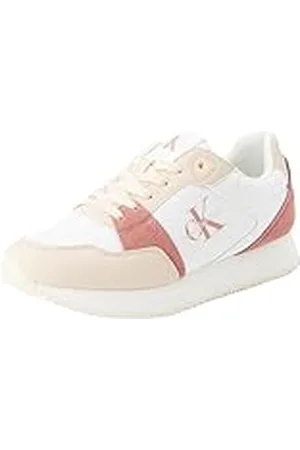 Calvin Klein Jeans Runner Low Lace Mix ML BTW YW0YW01436, Zapatilla de Running Mujer, Blanco (Bright White/Whisper Pink), 39 EU
