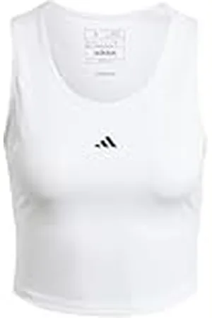 adidas Mujer Techfit Cropped Training Tank Top, White, XXL