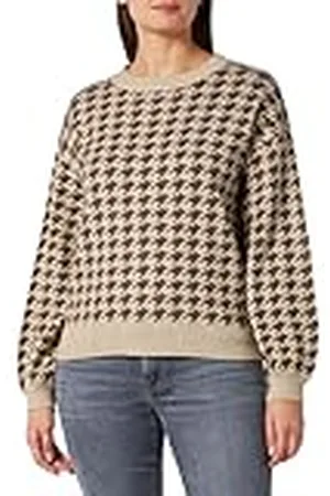 VILA Viril L/S Houndstooth Knit Top/Ka Jersey de Punto, , XL para Mujer