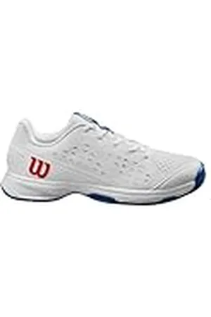 Wilson Rush Pro, Tennis Shoe, White/Deja VU Blue Red, 32 EU
