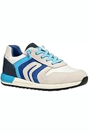 Geox J ALBEN Boy B, Zapatillas, White/Royal, 34 EU