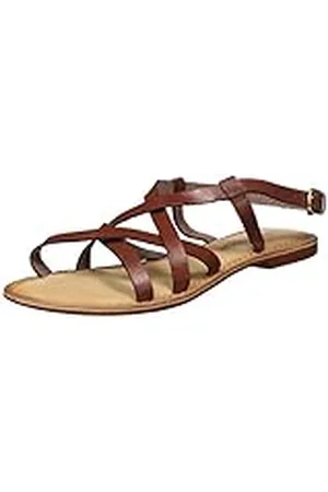 VERO MODA Vmvina Leather Sandal, de Tiras Mujer, Rojo (Henna), 38 EU