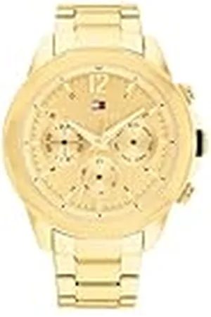 Tommy Hilfiger Reloj Analógico de Cuarzo Multifunción para Hombre con Correa de Acero Inoxidable de Color Dorado - 1792060