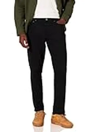 Amazon Pantalón de Sarga Elástico con 5 Bolsillos y Ajuste Deportivo (Disponible en Talla Grandes y Largos Especiales) Hombre, , 30W / 32L