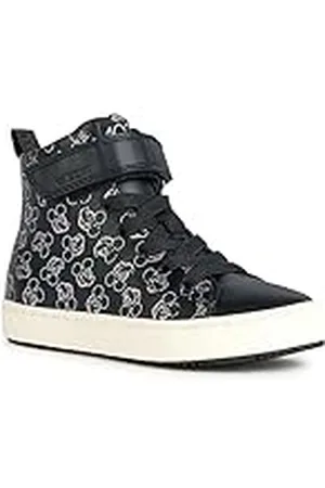 Geox J Kalispera Girl H, Zapatillas, Negro/Plateado, 32 EU