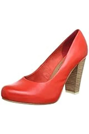 QS by s.Oliver Selection - Zapatos de tacón de Cuero Mujer, Color Naranja, Talla 41