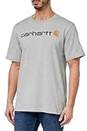Carhartt Hombre, Camiseta De Manga Corta Con Logotipo Gráfico, Tejido Grueso, Ajuste Ligeramente Holgado, , L