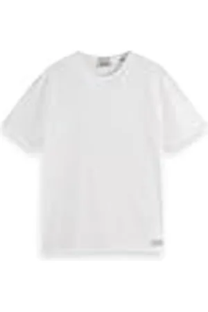 Scotch&Soda Raw Edge Relaxed fit t-Shirt Camiseta, White, M Hombres