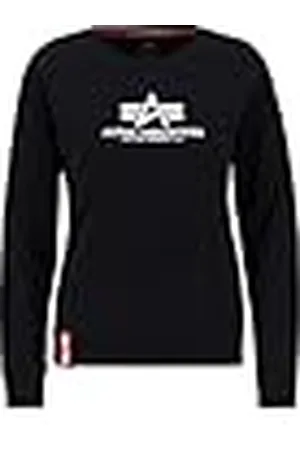 Alpha Industries New Basic Sudadera, Negro (Black-03), Medium para Mujer