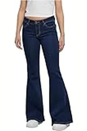Urban classics Ladies Organic Low Waist Flared Denim Pantalones, , W27 para Mujer