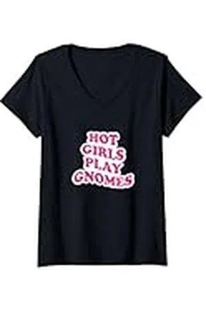 Fantasy Mujer Chicas Calientes Juegan Gnomos Camiseta Cuello V