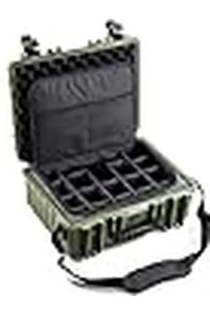 B&W International - Maletín de Transporte para Exteriores Tipo 5000, Color Bronce y Verde, con Bolsa para Fotos, Impermeable según certificación IP67, Resistente al Polvo, irrompible e