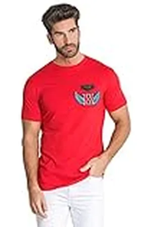 Gianni Kavanagh Anarchy Patch Tee, T Shirt Hombre, Rojo, L