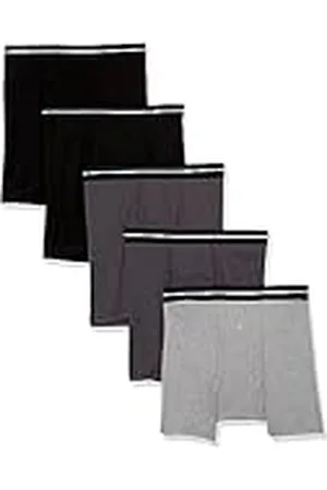 Amazon Cómodo Calzoncillo Bóxer de Algodón sin Etiquetas Hombre, Pack de 5, , 5XL Grande