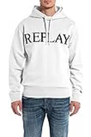 Replay M6711, Sudadera con capucha Hombre, Blanco , XS