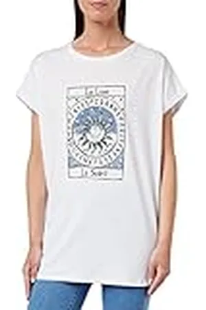 Koton Camiseta de Manga Corta Estampada con Cuello Redondo, , S para Mujer