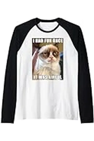 Grumpy Cat Me divertí una vez, fue horrible. Camiseta Manga Raglan