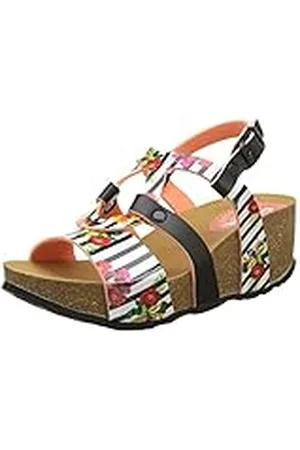 Desigual Bio9 Flores and Rayas, Heels Sandals Mujer, Blanco (White 1000), 36 EU