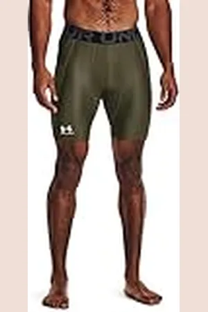 Under Armour UA HG Armour Shorts Pantalón de deporte corto para hombre, ligero short de hombre de secado rápido, color verde marino/blanco