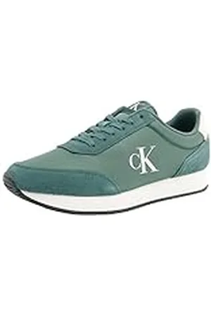 Calvin Klein Jeans Zapatillas de Piel Logotipo Lateral Verde