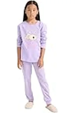 DeFacto Mädchen Set-Schlafanzug Für Kinder Pyjamas Teenager Kleidung Conjunto Pajama, Lila, 13-14 Años para Niñas