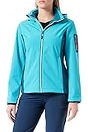 CMP Chaqueta softshell de mujer con capucha desmontable, Lagoon, XS