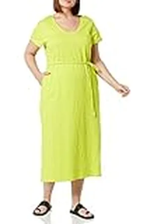 Amazon Vestido Midi Estilo Camiseta con cinturón y de Manga Corta Mujer, , XL
