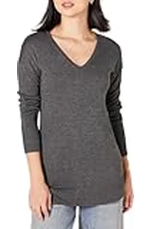 Amazon Jersey Tipo Túnica Ligero de Manga Larga y Cuello en Pico (Disponible en Tallas Grandes) Mujer, , XXL