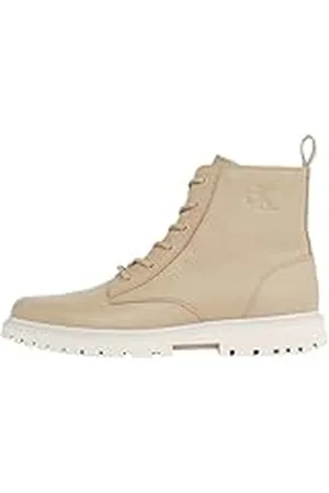 Calvin Klein Botas de media caña Hombre Eva Mid Tumbled con cordones, Multicolor (Travertine/Eggshell), 46