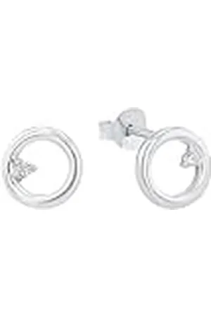 Amor Pendientes de de ley 925 para mujer, con sintetizador de circonitas cúbicas, 0,8 cm, , Se entrega en caja de regalo de joyería