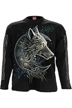 Spiral Celtic Wolf Hombre Camiseta Manga Larga XXL