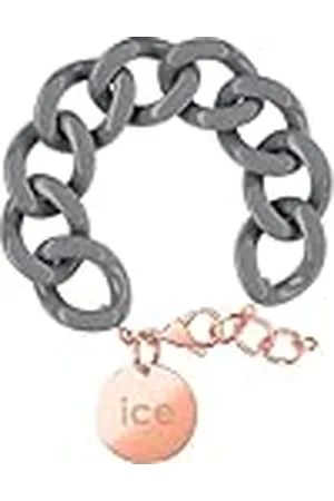 Ice-Watch ICE Jewellery, Chain bracelet, Chic grey/Rose-gold, Pulsera de malla XL para mujer con medalla de oro rosa (020930)