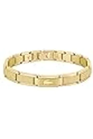 Lacoste Pulsera de Eslabones para Hombre Colección STENCIL en Oro Amarillo Adornado con un Patrón Petit Piqué - 2040219